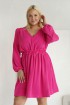 Różowa rozkloszowana sukienka z gumką w talii - Marcelita