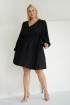 Czarna rozkloszowana sukienka z gumką w talii - Marcelita