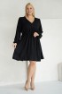 Czarna rozkloszowana sukienka z gumką w talii - Marcelita