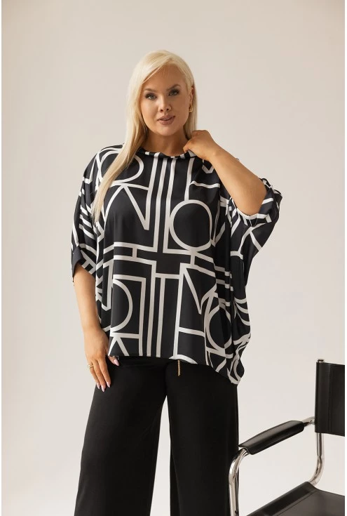 Czarna bluzka plus size monasou