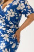 Chabrowa sukienka w kremowe kwiaty - Florinda