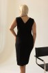 Czarna sukienka kopertowa z pepitką - Pretti