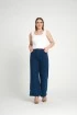 Jasne niebieskie jeansy plus size z szeroką nogawką - Marinea