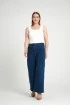 Jasne niebieskie jeansy plus size z szeroką nogawką - Marinea