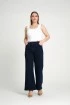 Granatowe jeansy plus size z szeroką nogawką - Marinea