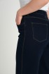 Granatowe jeansy plus size z szeroką nogawką - Marinea