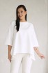 Biała elegancka rozkloszowana bluzka - SHAVON