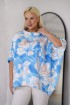 Błękitna bluzka kimono w kwiatowy wzór - Mariette