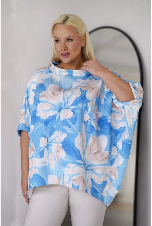 Bluzka w kwiaty xxl monasou kimono