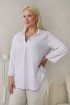 Biała koszula plus size rękaw 3/4 - Susanny