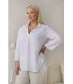 Biała koszula plus size rękaw 3/4 - Susanny