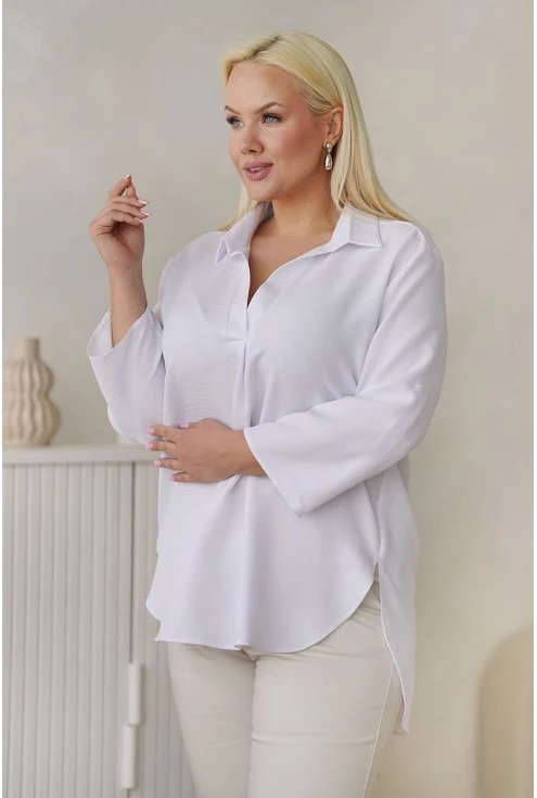 Biała koszula plus size duże rozmiary xxl monasou