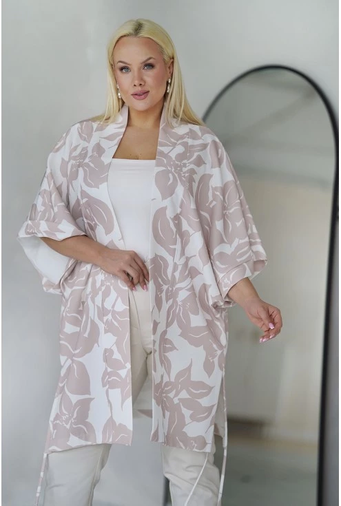 Narzutka w kwiatowy wzór kimono xxl monasou