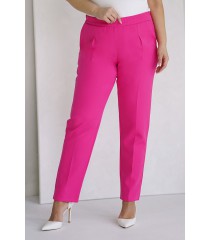Różowe eleganckie spodnie z prostą nogawką - RICKI