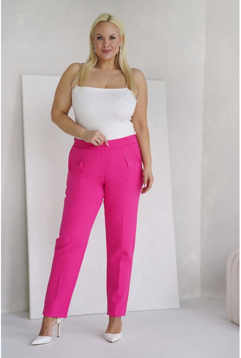różowe amarantowe spodnie xxl kant monasou duże rozmiary