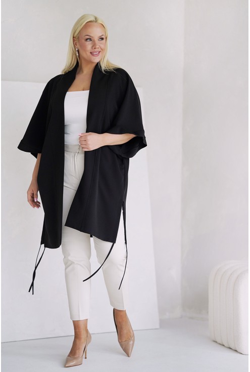 Czarna narzutka kimono plus size xxl monasou