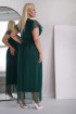 Wizytowa sukienka maxi z siateczką w kolorze butelkowej zieleni - RINNA