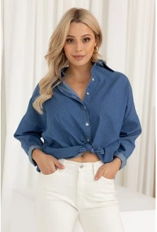 Jeansowa koszula z wiązaniem - EIKO