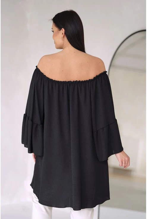 Czarna tunika hiszpanka plus size monasou xxl