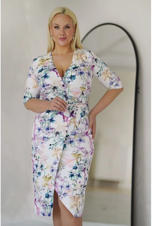 Sukienka plus size monasou kwiatowy wzór xxl