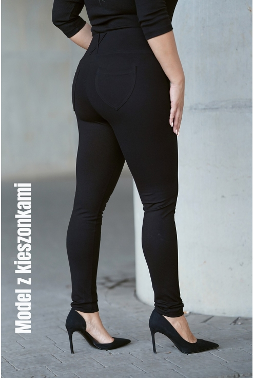 czarne legginsy plus size/monasou