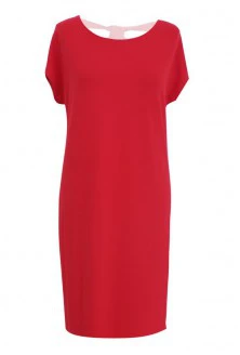 Prosta czerwona sukienka z kokardą - Izabela