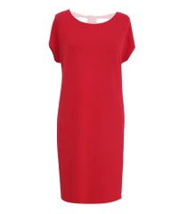 Prosta czerwona sukienka z kokardą - Izabela