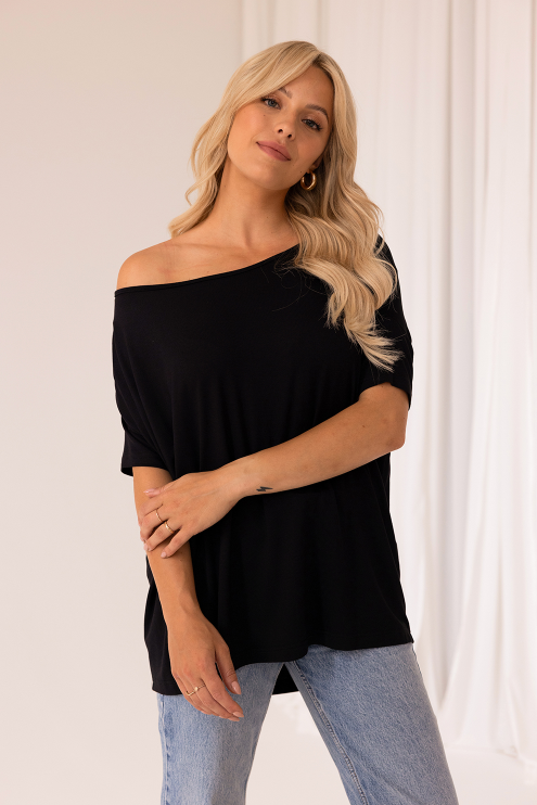 czarna bluzka oversize monasou