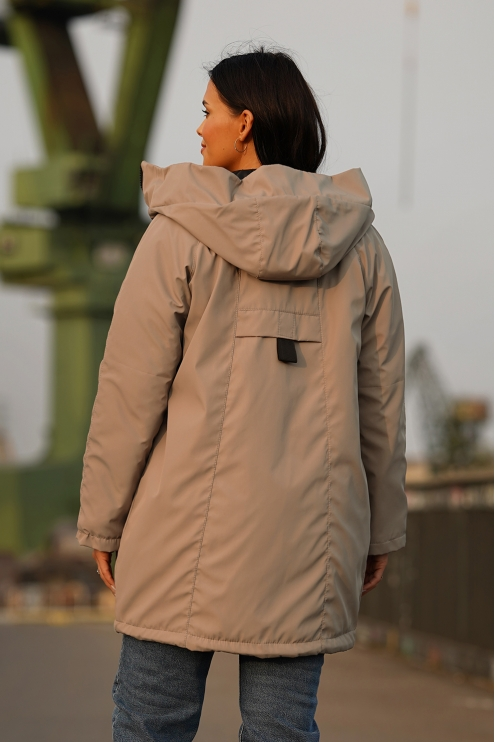 beżowa kurtka parka plus size w sklepie monasou