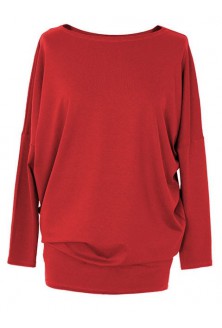 Bluzka tunika z wiskozy czerwona BASIC