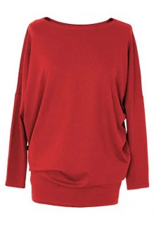 Bluzka tunika z wiskozy czerwona BASIC