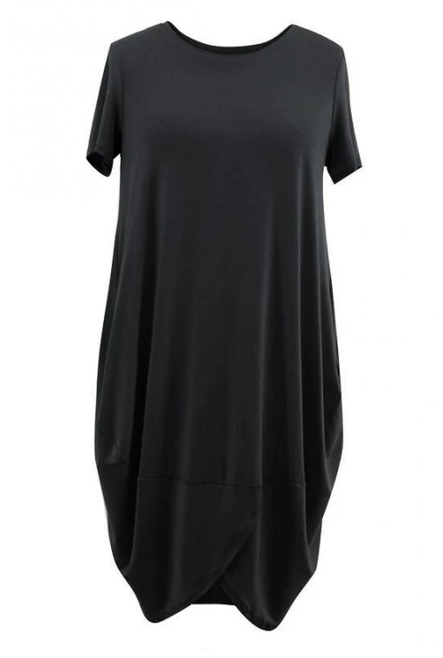 Czarna sukienka z krótkim rękawem LUCY