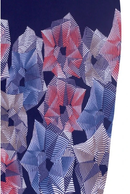 Granatowa ołówkowa spódniczka z kolorowym wzorem - IVY