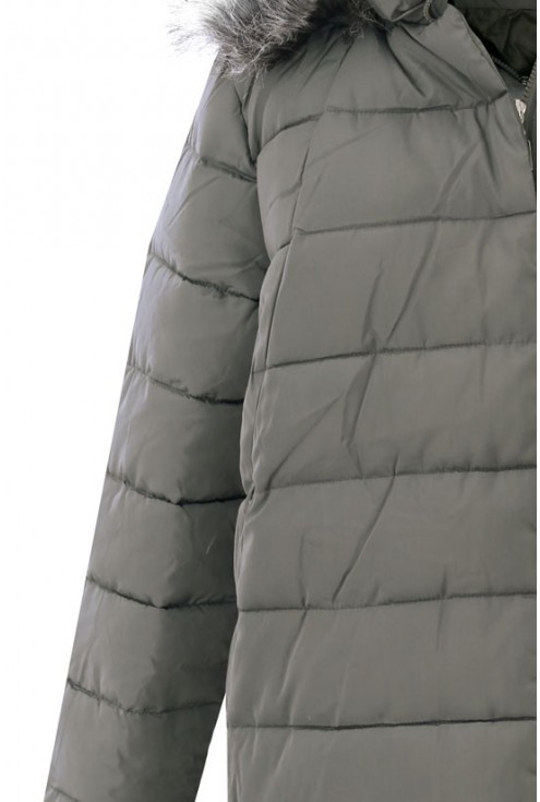 Pikowana kurtka w dużych rozmiarach ALISON - KHAKI