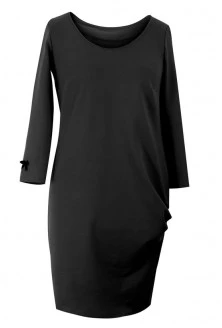 Czarna sukienka z marszczeniami na boku - CLARA
