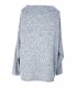 Luźny szaroniebieski sweterek z serduszkiem - CLARISSA