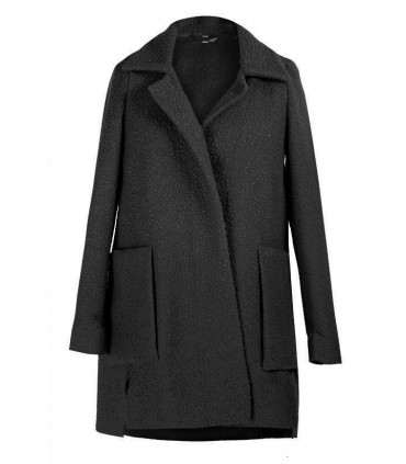 Czarny płaszcz z dużymi kieszeniami ESTELLA