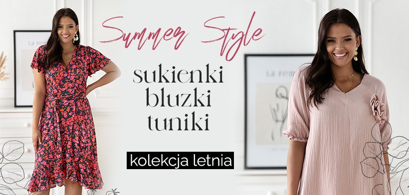 Sukienki, bluzki, tuniki plus size na lato ze sklepu xl-ka.pl